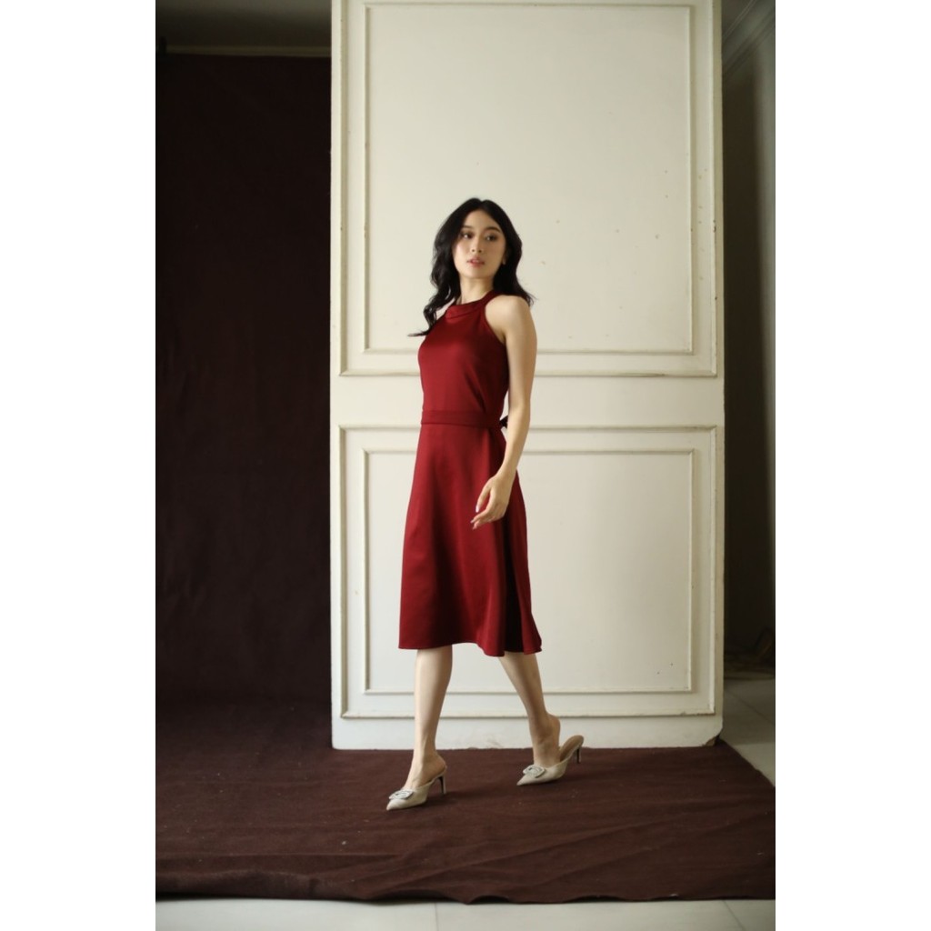 Pamela Dress Maroon - Atvezzo Wrap Dress