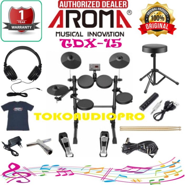 Drum Elektrik Aroma TDX-15 Electronic Drum Kit Drum Elektrik Paket
