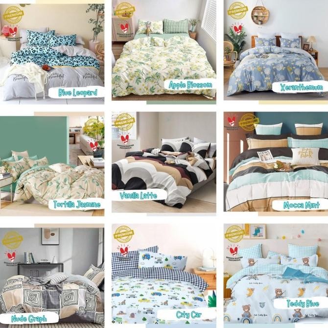 Kamar Tidur Sprei Saja Kasur Busa Motif Bunga Asthethic 100x200 Single Bed Custom BEST QUALITY