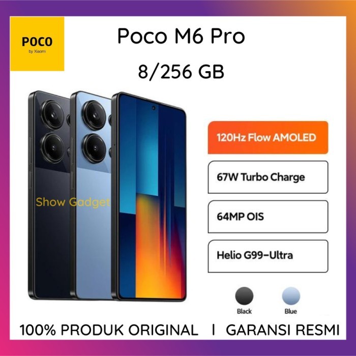 POCO M6 PRO 8/256GB 120HZ 67w Garansi Resmi Xiaomi x6 13 NOTE 12 X5 5G