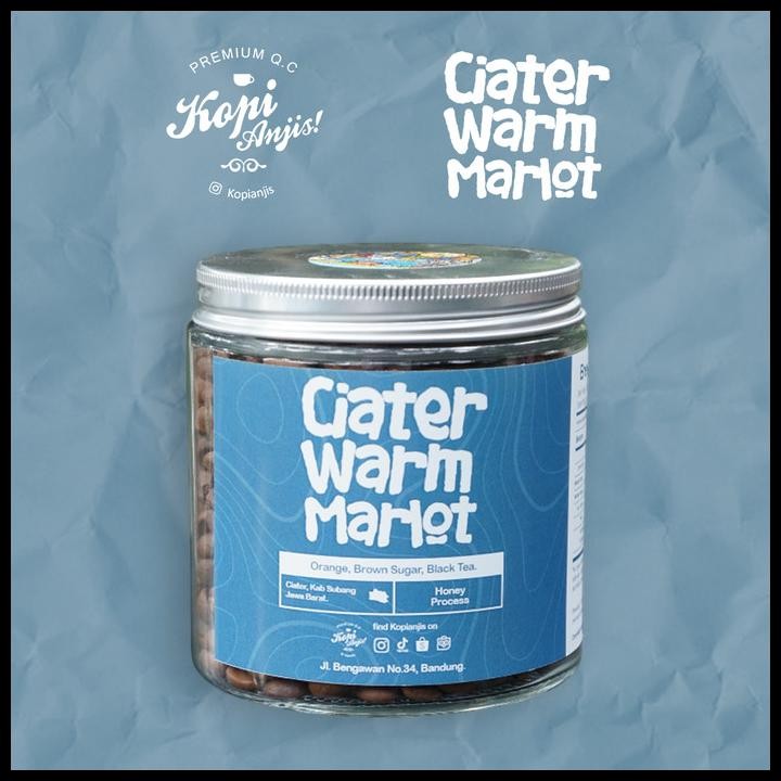 

Biji Kopi Arabika Ciater Warm Marlot 200 Gram - Specialty Roast Beans ( Ciater Honey ) Original Best Quality