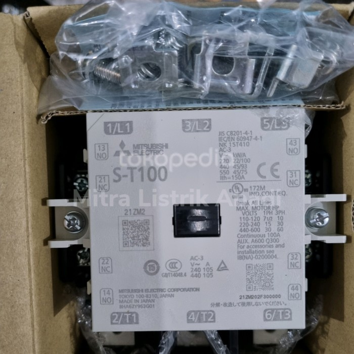 Murah KONTAKTOR MITSUBISHI S-T100 ST100 ST-100 220-240V ORIGINAL Non COD