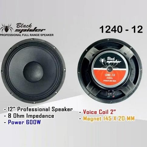 Ready...Ready...Ready...] Speaker Black Spider 12" 1240-12 1240 Original 12 inchi VC 2" inch 600W 8R
