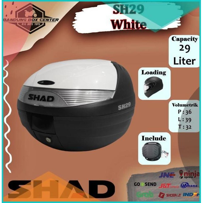 Box Motor Box Touring Bagasi Motor Shad SH29 White SH 29 Putih Solid 0