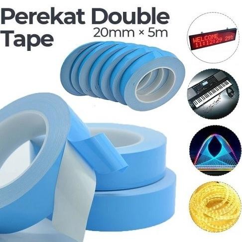 

*#*#*#] Perekat Heatsink Double Sided Tape 5M 20mm Thermal Conductive Adhesive BLUE Penghantar Panas