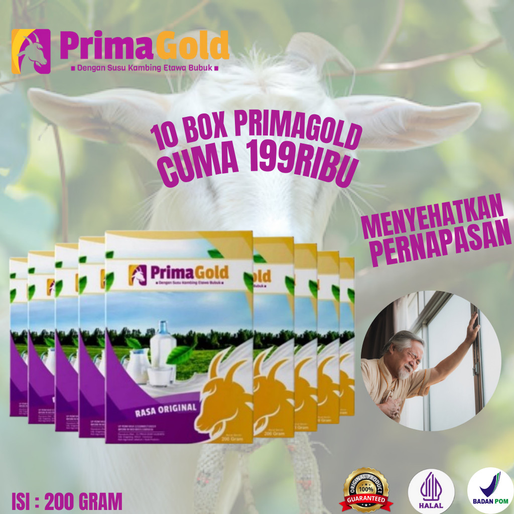 

10 BOX Primagold Susu Bubuk Kambing Etawa Anak Dan Lansia Menguatkan Tulang Gigi Sendi