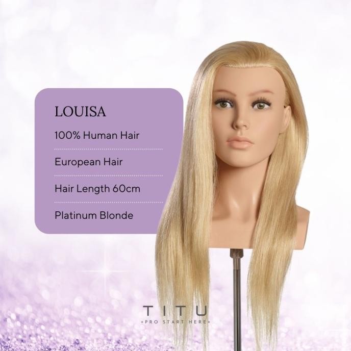 Kepala Manekin Louisa 100% RAMBUT ASLI