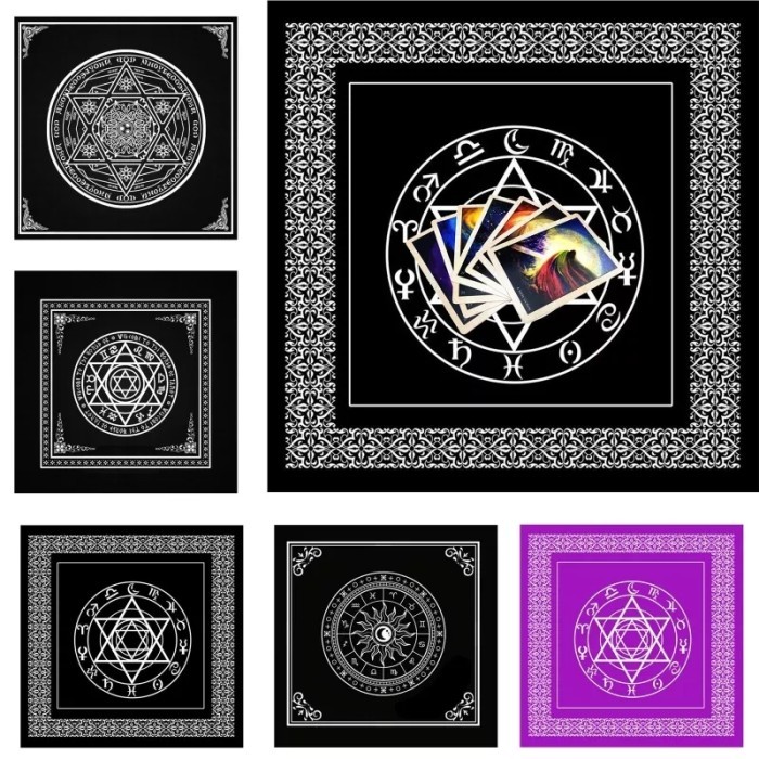 

Taplak Alas Meja Kartu Tarot Table cloth 50x50 cm Sablon