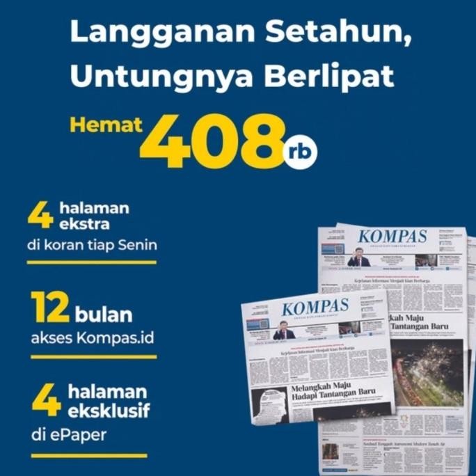 Koran/Harian Kompas (Langganan)+Ongkos Kirim