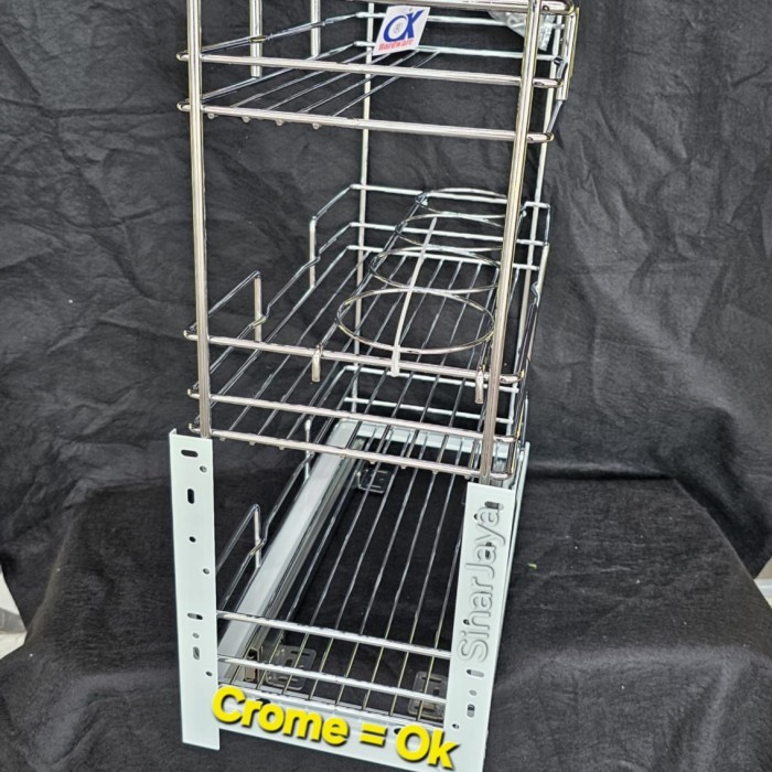 Rak bumbu / rak botol ( stainlis ) WW 023 D