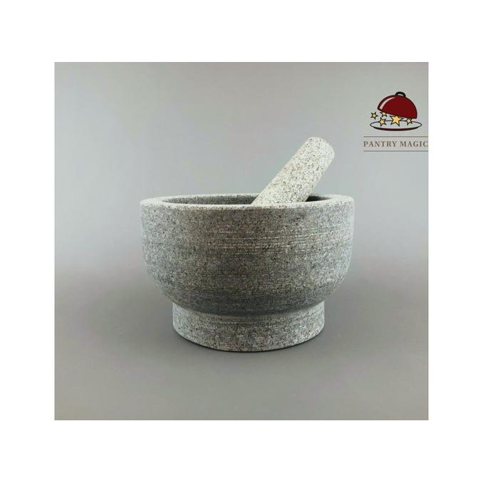 

Pantry Magic Granite Mortar Pestle 18x11cm / ulekan / tumbukan / cobek SM88