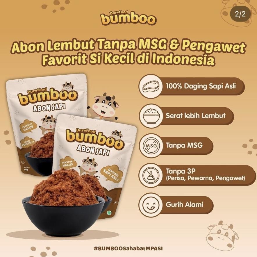 

Barefood - Bumboo - Abon Ayam & Abon Sapi - Tekstur Halus MPASI Si Kecil - Sumber Protein - Tanpa MSG - Tanpa Pengawet