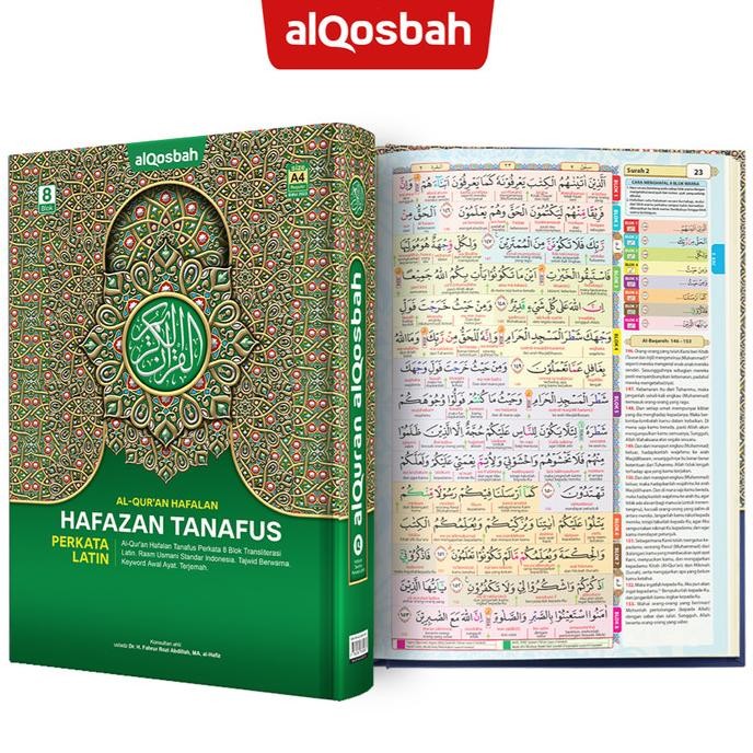 Alquran Hafazan Perkata Latin 8 Blok Warna A4, Alquran Hafalan Hafazan terlaris
