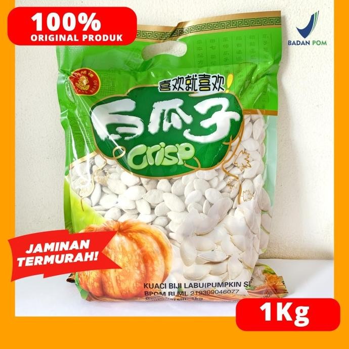 

Grab/Gosend KUACI PUTIH 1 KG BIJI LABU CRISPY HSIANG YANG BRAND