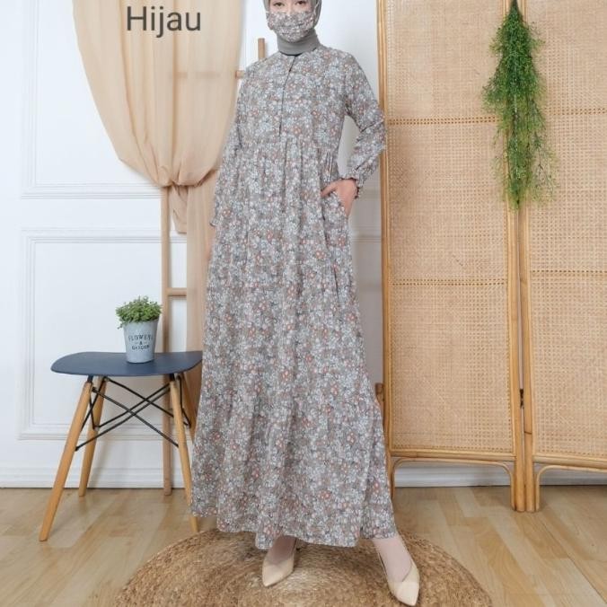 Gamis yasinta set masker dress ceruti cantik adem murah yasm 021 at Terlaris