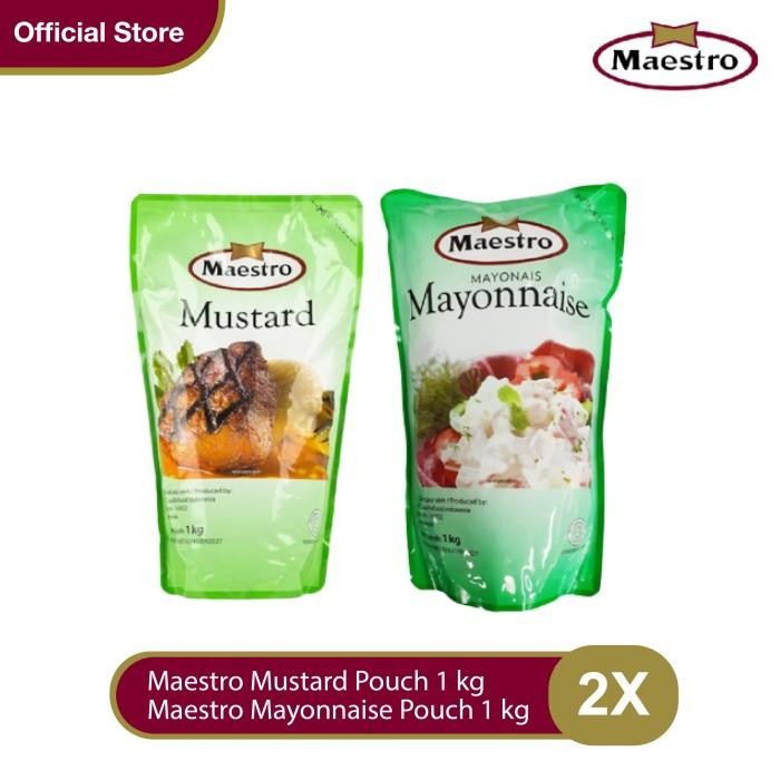 

Maestro Mustard Pouch 1 Kg + Maestro Mayonnaise Pouch 1 Kg Terbaru 100 % Original