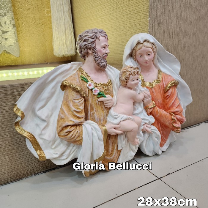 Patung Rohani Keluarga Kudus Dinding Pajangan Dinding Besar Dekorasi Original