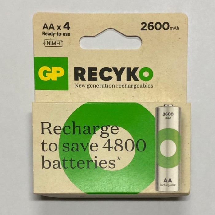 Baterai Gp Aa 2600Mah Isi 4 Pcs Battery Rechargeable 2600 A2 Bp4 Asli Terlaris