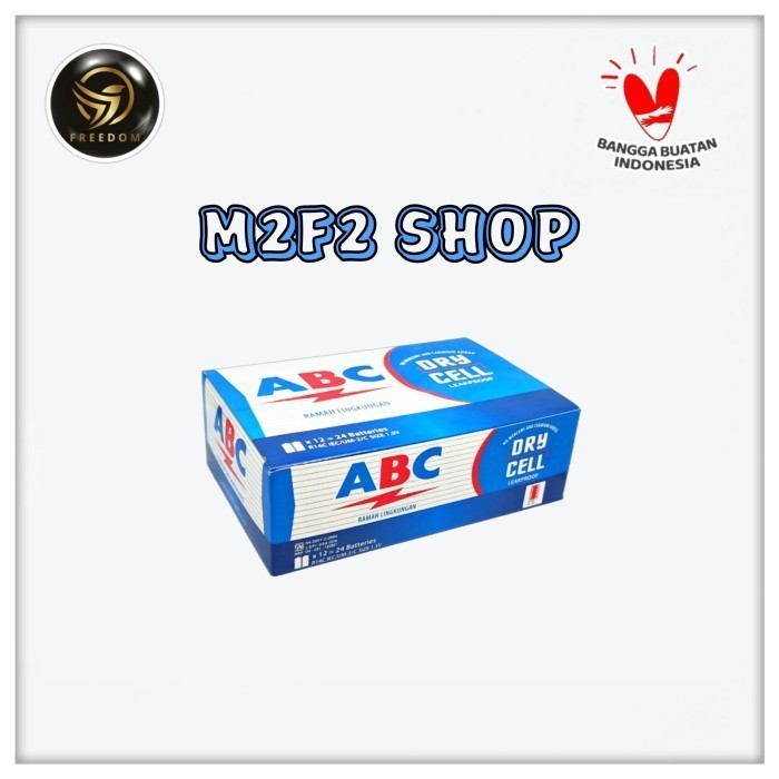 Batu Baterai Abc Biru Dry Cell Ukuran Sedang Type R14C Iec/Um-2/C Size 1.5V - (Harga 1 Box) Ready