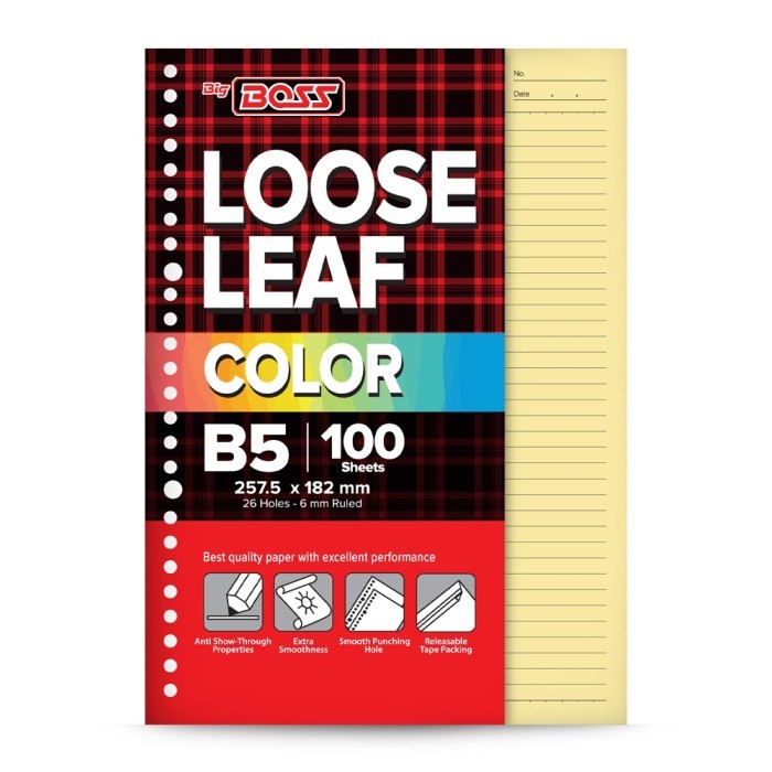 

BigBoss Loose Leaf 100 B5 Kuning