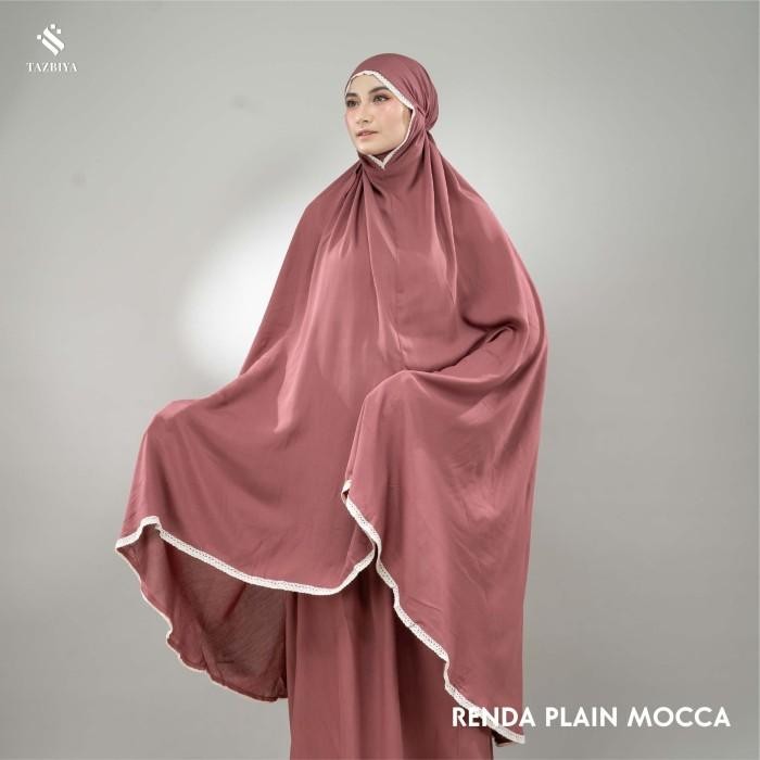 Mukena Tazbiya Dewasa Premium Jumbo Renda Plain Terbaru 100 % Original