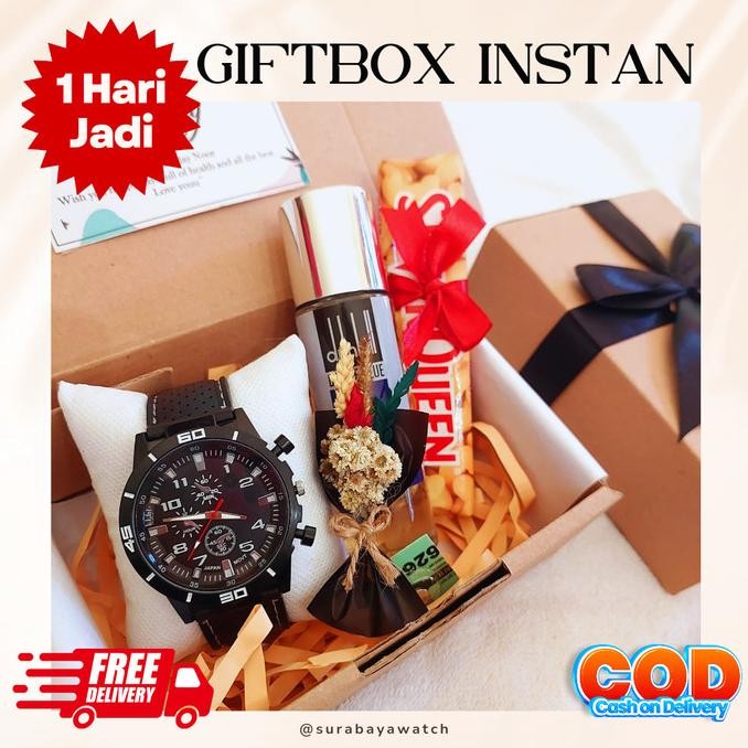 BRG BARU Hampers ulang tahun cowok paket kado anniversary parfum jam tangan