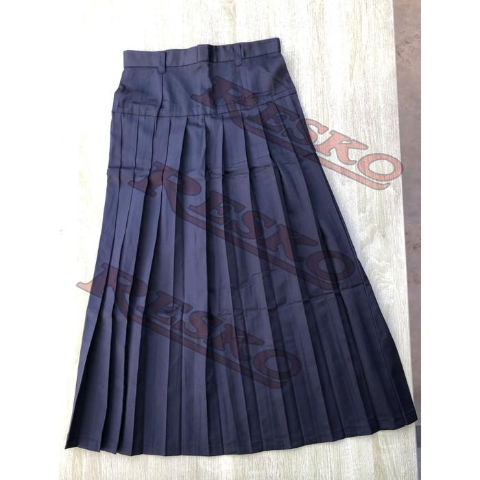 Rok Rempel Panjang Bawahan Smp Biru Dongker - Seragam Sekolah Resko Termurah 100 % Original
