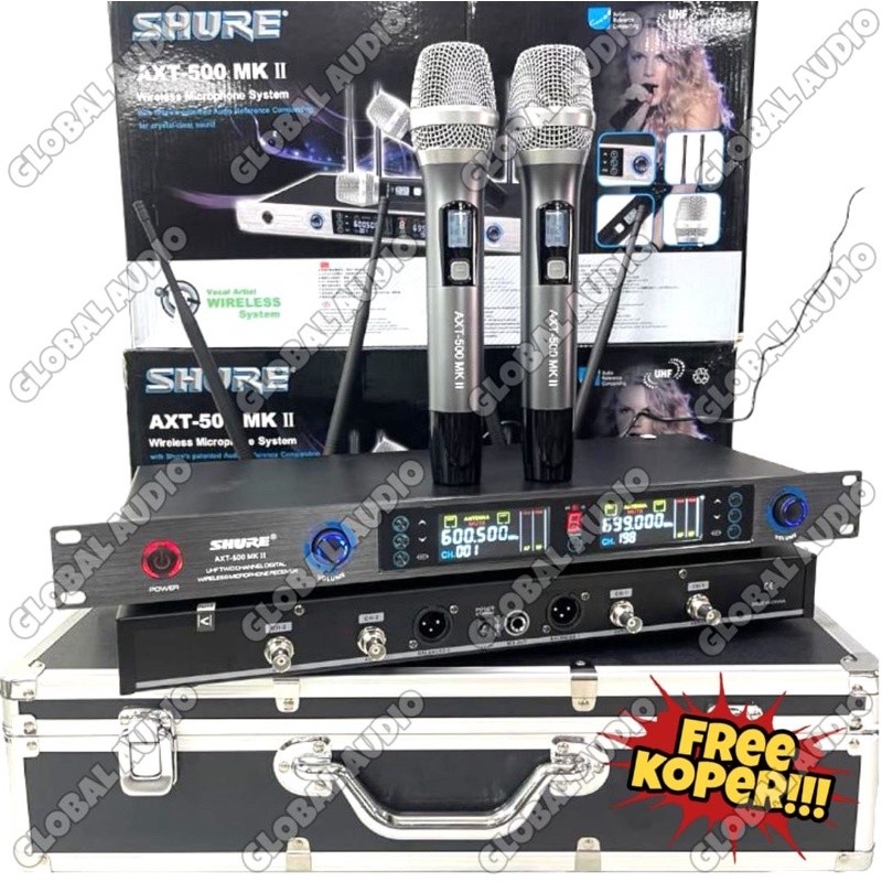 Mic Wireless Shure AXT 500 Free Koper 2bh Mic Shure axt500 Bagus ( Bisa COD )