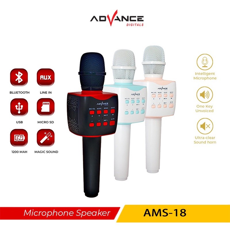 Garansi 1 tahunAdvance Speaker Mic Karoke Bluetooth Murah Bass Mic Multimedia
