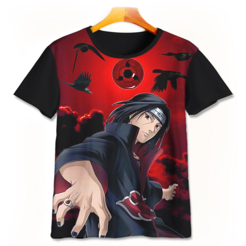 Kaos Anak Itachi Uchiha Naruto Baju Kartun Anime Baju 3D Itachi-1-designWD Untuk Usia 1-12 Tahun Sug