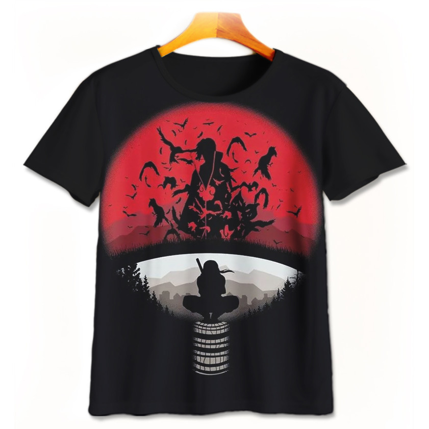 Kaos Anak Itachi Uchiha Naruto Baju Kartun Anime Baju 3D Itachi-5-designWD Untuk Usia 1-12 Tahun Sug