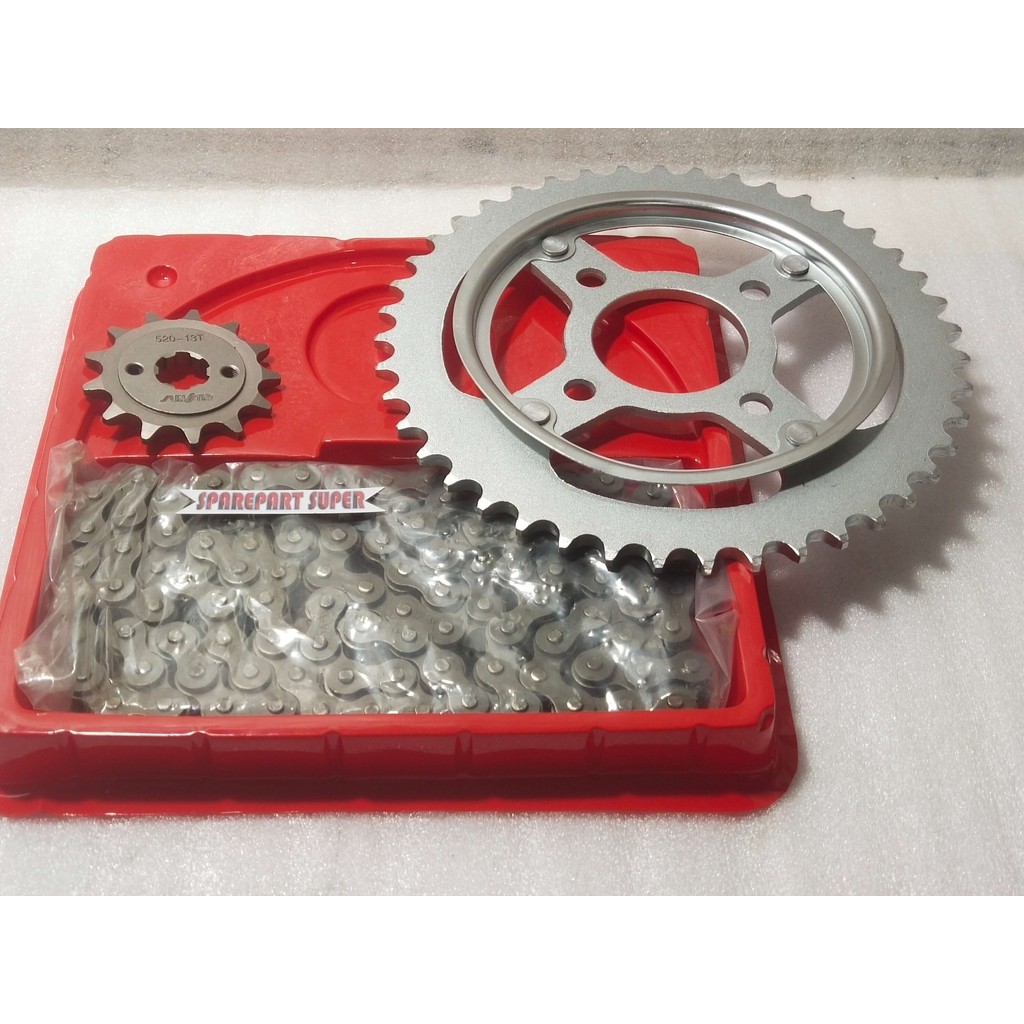 GEAR SET TIGER PART KCJ, GEAR SET HONDA TIGER LAMA, 1 SET GEAR SET SEPEDA MOTOR HONDA TIGER 2000