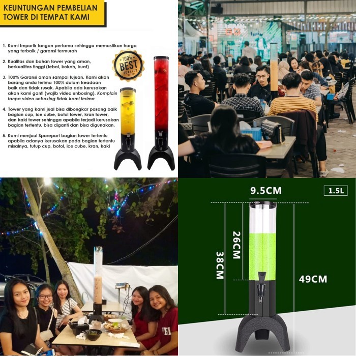Murah 1,5 Liter Beer Tower / Tower Drink / Minuman Tower Non COD