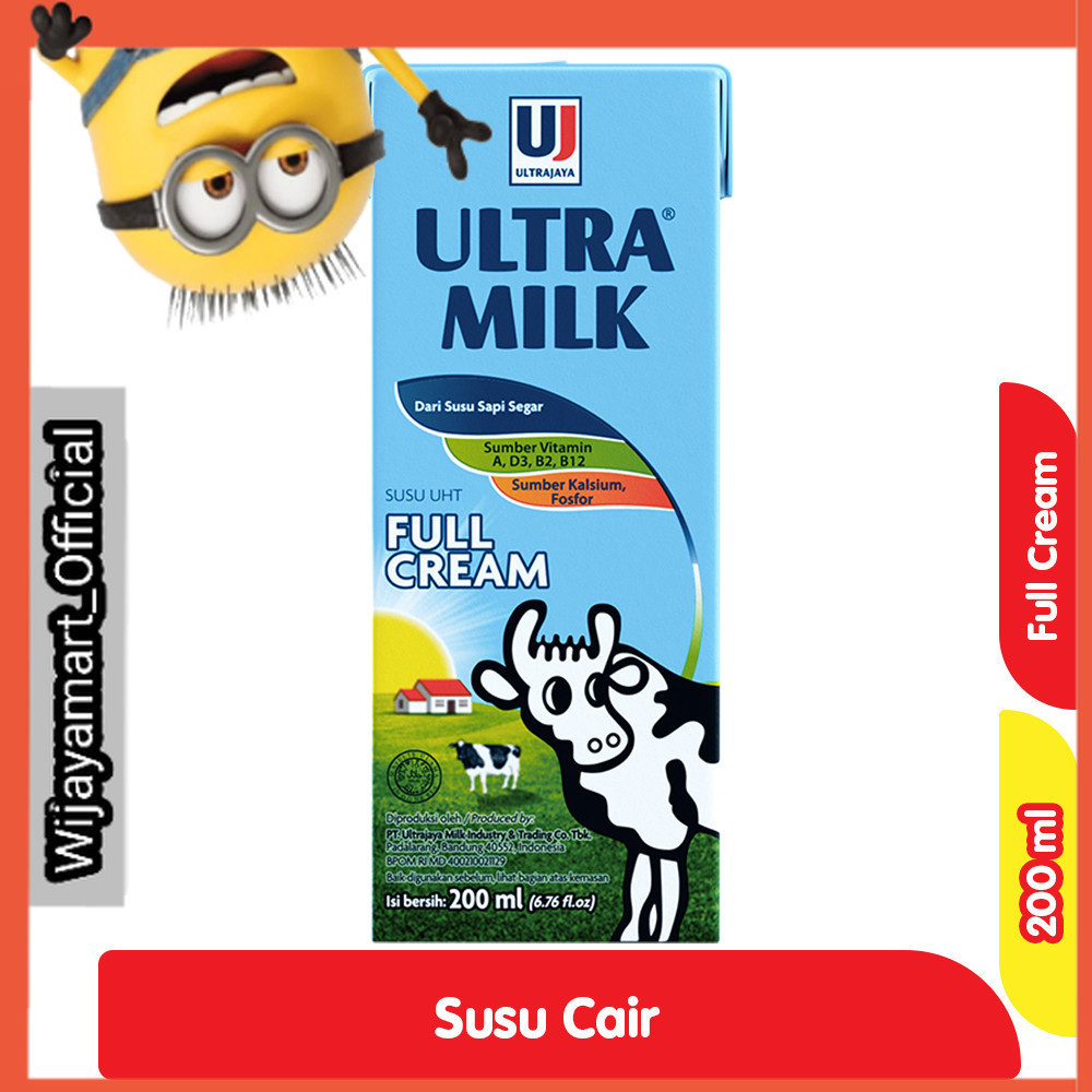 

Ultra Milk Susu UHT Full Cream Kotak 200 ml