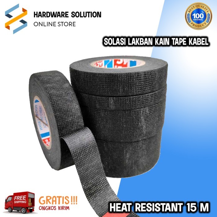 

Solasi Lakban Kain Tape Kabel Bahan Cloth Tape Heat Resistant 15 m