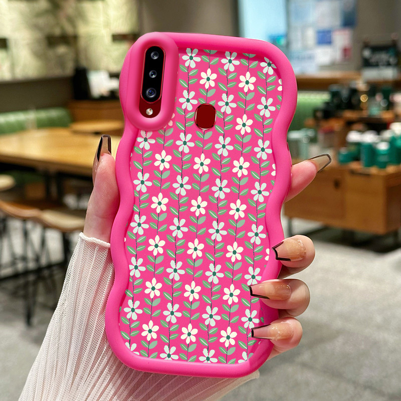 Casing Hp Untuk Samsung A20s Case Casing Softcase bunga aster Macaron baru pelindung silikon HP Kesi