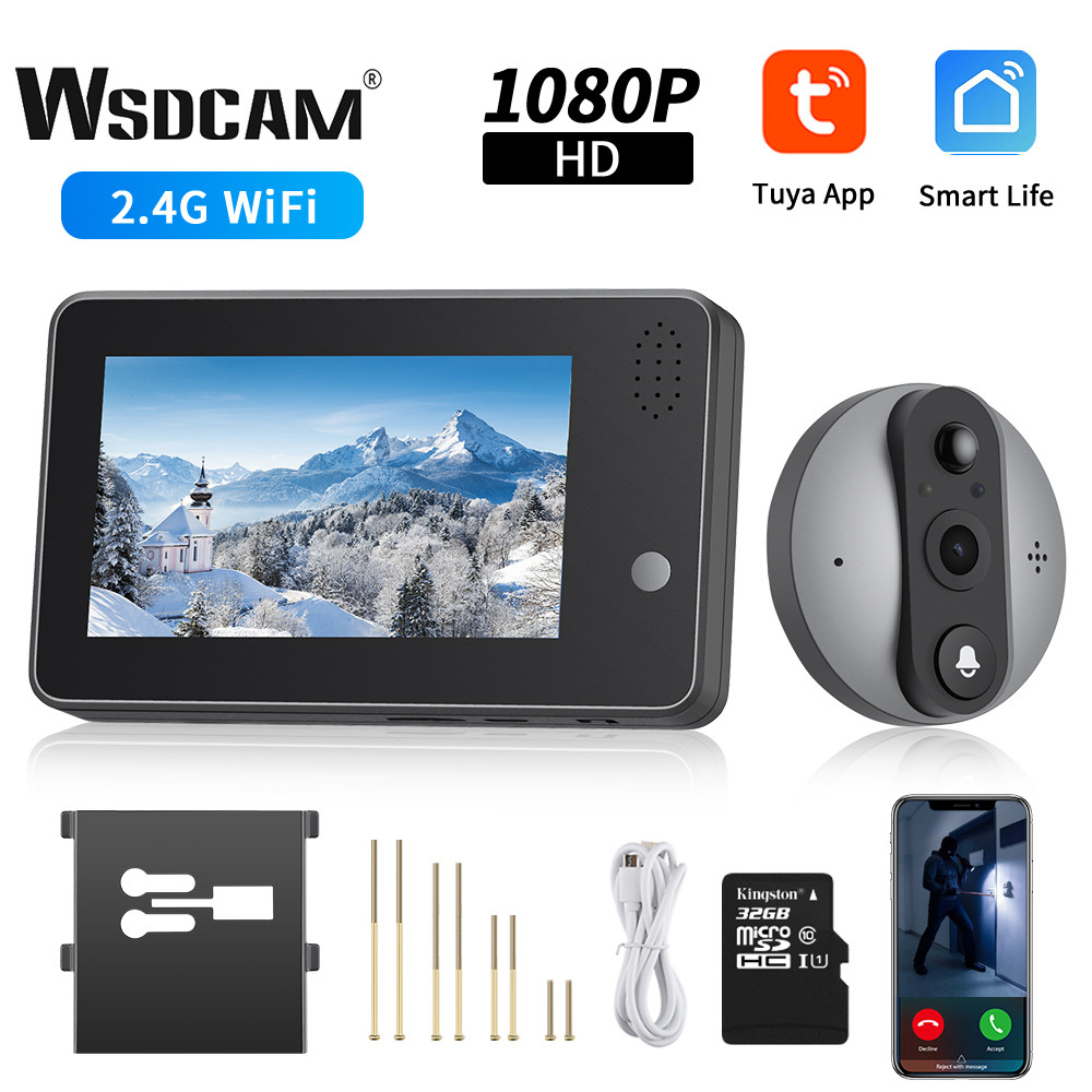 Wsdcam Tuya WIFPeepho Doorbell Wiress Bell Night