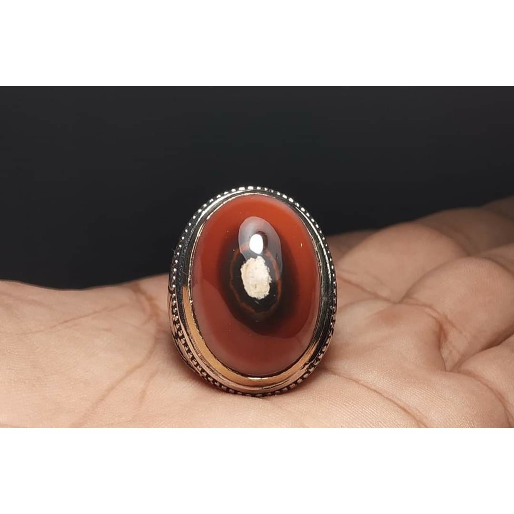 Natural Akik Yaman Motif Mata Dewa Mumbul Njenong Top Kristal