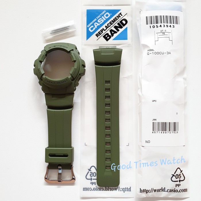 PAKET STRAP BEZEL G-SHOCK G-100CU-3 G 100CU G 100 Casio Original