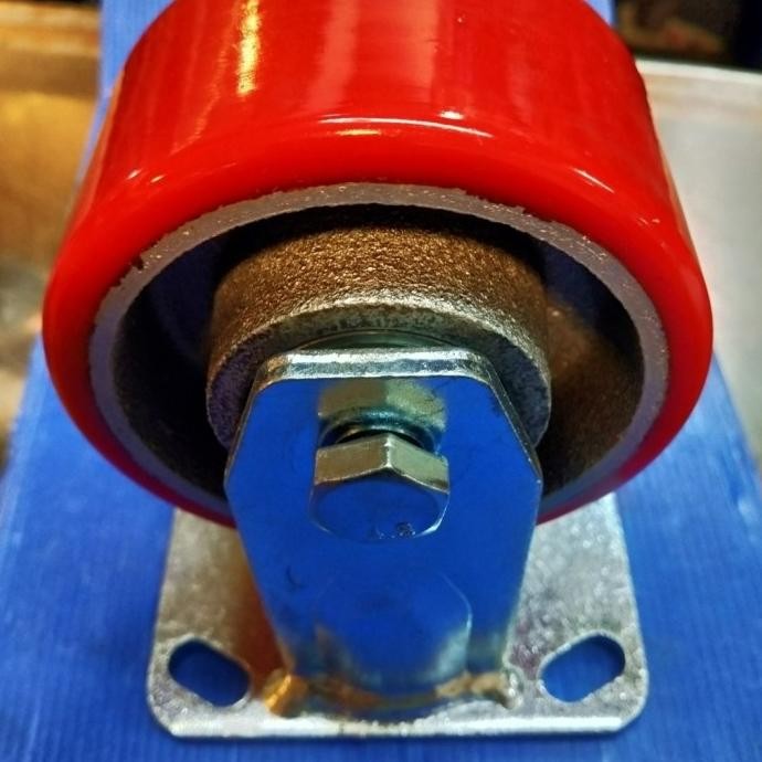 Roda Troli 4-5 inch untuk beban berat.iron caster PU ball bearing.