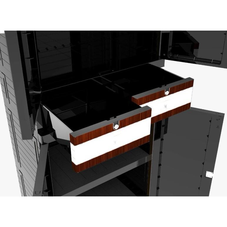 NAIBA Lemari MSC Naiba Fit Ebony Kaca + Kunci + Laci (Naiba 9704/9724)