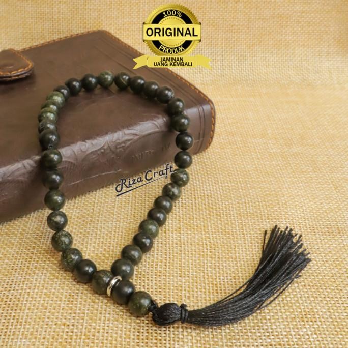 Tasbih Batu 33 Butir Giok Hitam Black Jade Aceh Asli