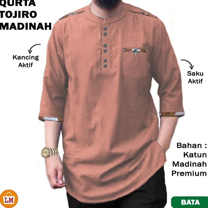 Baju Koko Pria Muslim QURTA TOJIRO Katun Madinah Premium M-XXL / 28051