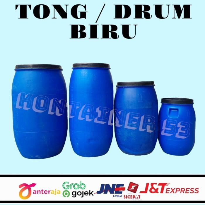 Drum Hdpe Biru 60 Liter - Tong Biru Air, Tong Sampah / Bak Mandi Dll New 100 % Original