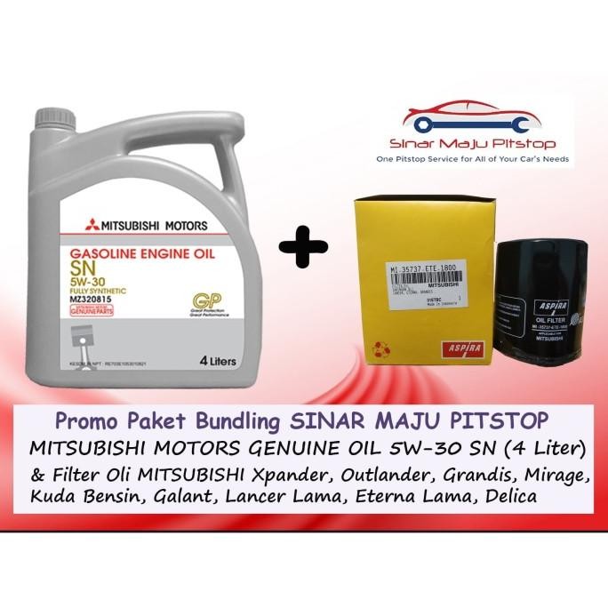 Paket Oli Mobil MITSUBISHI GENUINE OIL 5W-30 SN & Filter Oli XPANDER