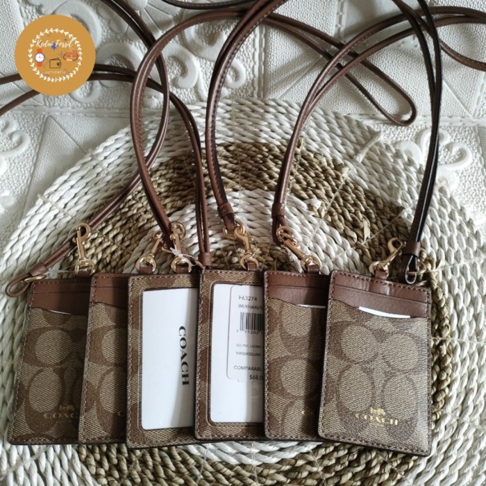 

Lanyard name tag id card holder saddle/maho/chalk/black