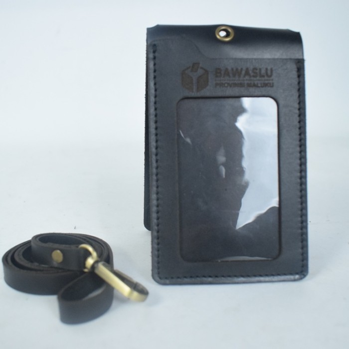 

Id card holder kulit asli hitam custom BAWASLU