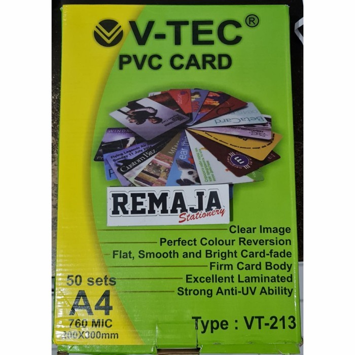 

PVC Id card V-TEC 0.76mic isi 50set