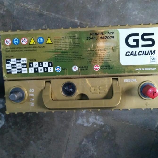 Aki Mobil Battery Gs Astra Type Calcium 65B24L 12 Volt 55 Amper