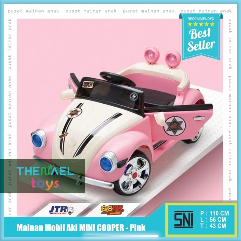 Mobil Aki Mobilan Aki Anak Mini Cooper Pink